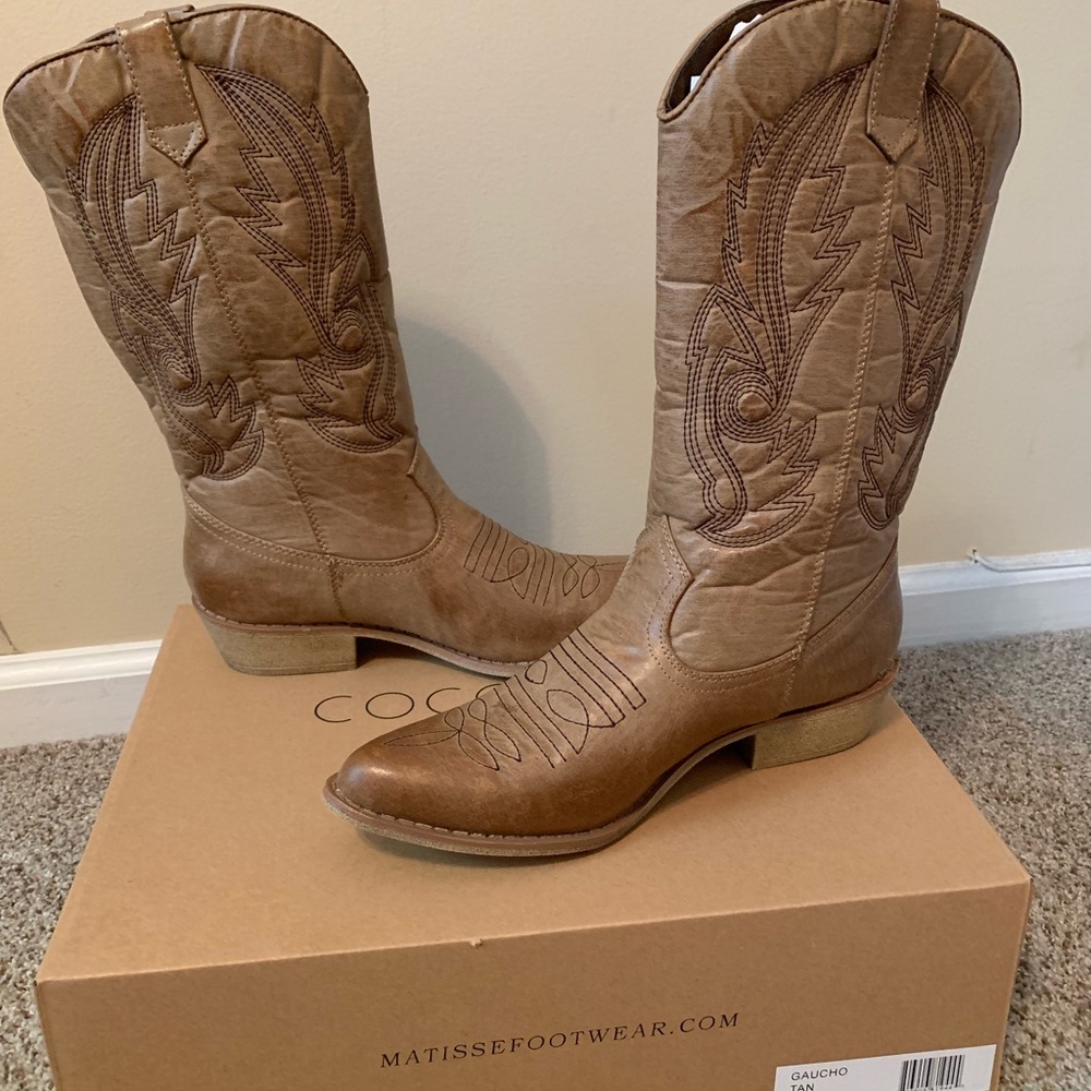 Tan cowboy boots